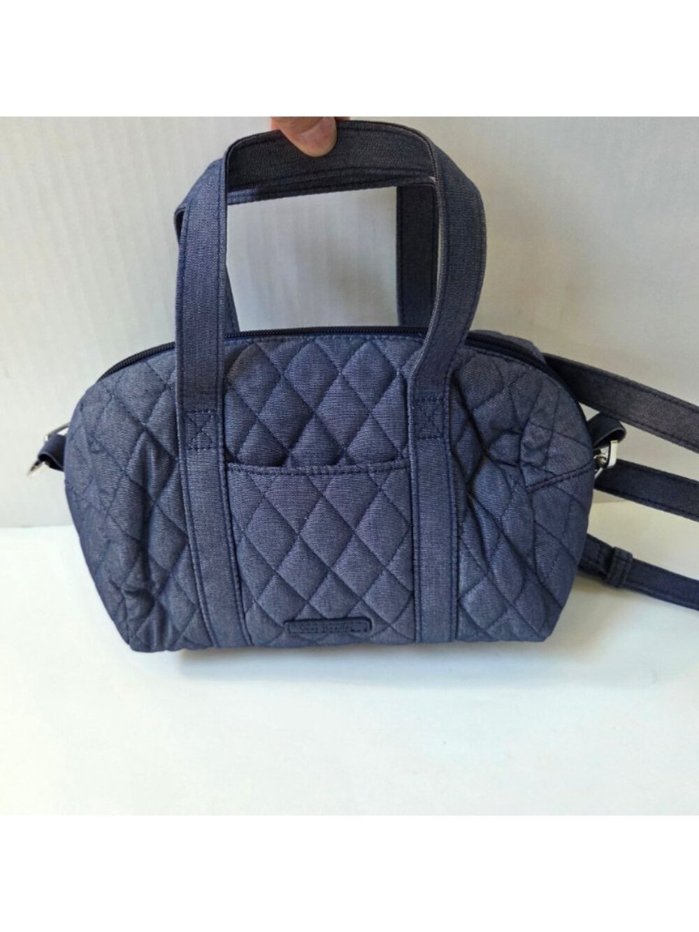 Vera Bradley Purse Mini Satchel Blue Moonlight Navy Quilted Crossbody Bag - Picture 2 of 12